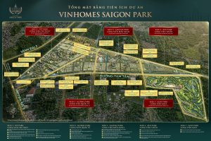 Tổng mặt bằng tiện ích dự án Vinhomes Saigon Park Hóc Môn