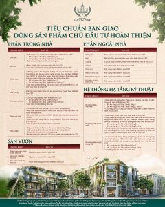 Tiêu chuẩn bàn giao đồng sản phẩm chủ đầu tư hoàn thiện phần trong nhà